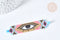 Connecteur rectangle perles de rocaille multicolore mauvais œil 17,5mm, connecteur bracelet rocaille, connecteur mauvais oeil x1 (G8515)