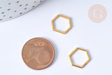 Connecteurs hexagone zamac doré 12x14mm, x10 (G7907)