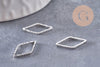 Connecteurs losange laiton doré blanc, pendentif géométriques,laiton doré,16mm, x5 (G2745)