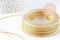 Cordon doré métallisé polyester 1mm, fil pour bijoux noeud coulissant, x1 mètre (G9093)