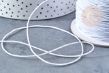 Cordon élastique Polyester blanc 1mm, cordon élastique rond création bijoux, les 5 mètres, G8303