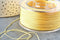 Cordon jaune clair tressé polyester 0.4mm, cordon fil de jade pour bijoux, x1 mètre G8455