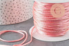 Cordon queue de rat nylon satiné rose et or 1.5mm, x1 mètre (G3762)
