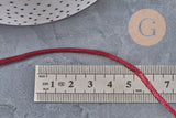 Rattail polyester cord burgundy 2mm, x5 meters (G11224)
