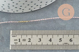 Cordon rose or, fabrication bijoux, création bijoux,ruban mariage, scrapbooking, largeur 1.5mm, x1 ou x5 mètres G1168