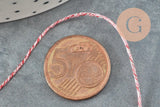 Cordon rouge argent, fabrication bijoux,ruban mariage, scrapbooking, largeur 0.8mm, x1 ou x5 ou x10 mètres G3259