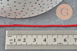 Cordon satiné torsadé rouge 2mm, x1 mètre (G7729)