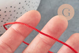 Cordon satiné torsadé rouge 2mm, x1 mètre (G7729)