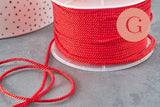 Cordon satiné torsadé rouge 2mm, x1 mètre (G7729)