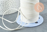 Cordon suédé blanc imitation cuir 4mm, x1 mètre (G0640)