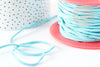 Cordon suédé turquoise imitation cuir 3-4mm, x1 mètre (G1326)