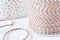 Cordon tressé rose gris fil doré 1.5mm-2mm, cordon pour bijoux,cordon multicolore scrapbooking,corde décoration, x 1Mètre G8120