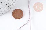 Cordon violet métallisé polyester 1mm, fil pour bijoux noeud coulissant, x1 mètre (G9095)