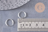 Créoles fine argent 925 massif 12mm, x1 paire (G5410)