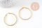 Créoles torsadées acier doré, oreille percée,sans nickel, boucles acier, 45mm la paire (G1187)