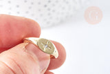EP Bague chevalière étoile laiton doré 304 inoxdydable 17.2mm, x1