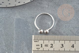 EP-Bague réglable finition boule argent 925 massif 20mm, x1 (G9143)