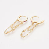 EP Boucles d'oreilles créoles en laiton avec zircons cubiques, x2 (G3777)