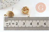 EP-Boucles puce coquillage laiton brut 12x16mm, x2 (G4879)