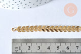 EP Bracelet réglable arrête de poisson acier inoxydable doré 14k 16cm, x1 G5969