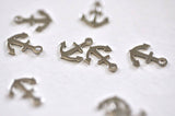 EP Breloque ancre laiton argenté platine 12mm, les 10 (G5152)