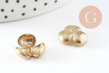 EP-Breloque fleur laiton brut 14mm, x2 G0441
