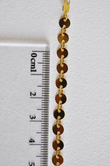 EP Chaine complète acier dorée 14k pastille 5mm, x1 mètre (G1734)