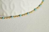 EP Chaine dorée 14 carats fantaisie acier inoxydable résine bleu 1.5mm, x1 metre (G1417)