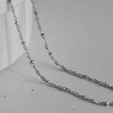 EP Chaine fine fantaisie platine , fourniture créative, chaine bijou, création bijoux, grossiste chaine,50 centimètres