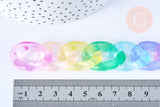 EP-Grosse Chaine acrylique multicolore pastel plastique 20.5x30mm, x1 mètre G6281