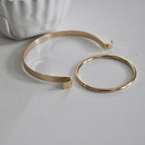EP Manchette jonc minimaliste or rose, fournitures créatives, bracelet or rose, création bijoux, bijou géométrique, 50mm