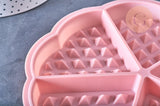 EP Moule à gauffre silicone rose, Moule patisserie, moule en silicone pour réaliser des gateaux ou inclusion en résine,17.4cm x1 G4178