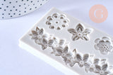 EP Moules en silicone fleurs, Moule patisserie, moule en silicone pour réaliser des bijoux avec inclusion en résine,14.5cm x1 G4182