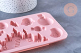 EP Moules en silicone rose halloween, Moule patisserie, moule en silicone pour réaliser des bijoux avec inclusion en résine,7.6cm x1 G5662