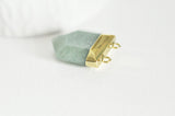 EP Pendentif aventurine hexagone doré,pendentif bijoux pierre,pendentif pierre,aventurine naturelle,pendentif aventurine,28mm,G2983