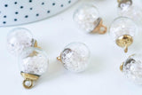 EP Pendentif bulle verre transparent cristal 22mm, x1 (G5709)