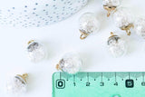 EP Pendentif bulle verre transparent cristal 22mm, x1 (G5709)