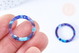 EP-Pendentif cercle bleu acetate 23mm, création bijoux plastique,connecteur plastique, x2 G6472