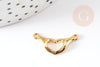 EP -Pendentif connecteur main coeur laiton doré 18K, création de bijoux doré,10,5mm, x1 G3833