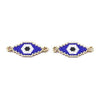 EP Pendentif connecteur oeil protecteur rocaille MIYUKI TOHO bleu or 15mm,pendentif tissage perle verre pour création bijoux, x1 G5724
