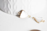 EP Pendentif connecteur triangle nacre blanche naturelle doré,pendentif triangle nacre,coquillage blanc, bijou nacre 19mm-G522