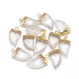 EP Pendentif corne cristal de roche naturel 21mm, x1,G1339