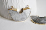 EP Pendentif demi-cercle labradorite,pendentif bijoux, pendentif pierre, labradorite, labradorite naturelle,pendentif rond,41mm-G1399