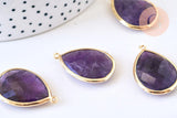 EP Pendentif goutte améthyste violette 19-20mm, x1 G5626