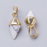 EP Pendentif howlite blanche jade noir 21mm x1 (G2620)