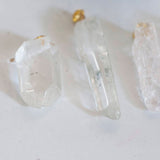 EP Pendentif pointe cristal craquelé transparent doré, fournitures créatives, pendentif pierre, cristal naturel, pendentif cristal,G2803