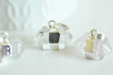 EP Pendentif pointe cristal transparent,fourniture créative,pendentif bijoux, pendentif pierre, pendentif cristal,pendentif argenté,22mm,G2484