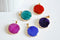 EP Pendentif rond doré agate colorée, support doré, ,agate,pierre naturelle,24mm, x1,G0384
