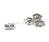 EP Pendentif tête hibou argenté,pendentif hibou, breloque argentée,argent tibétain, breloque argent, création bijoux,25mm G281