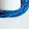 EP Perle agate bleue naturell facette 4mmx1 ,fil de 90 perles (G0719)
